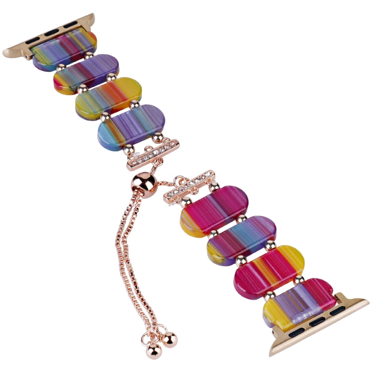 For Apple Watch Series 4 40mm Resin Retractable Chain Watch Band(Rainbow) - Watch Bands by PMC TechLife | Online Shopping South Africa | PMC TechLife