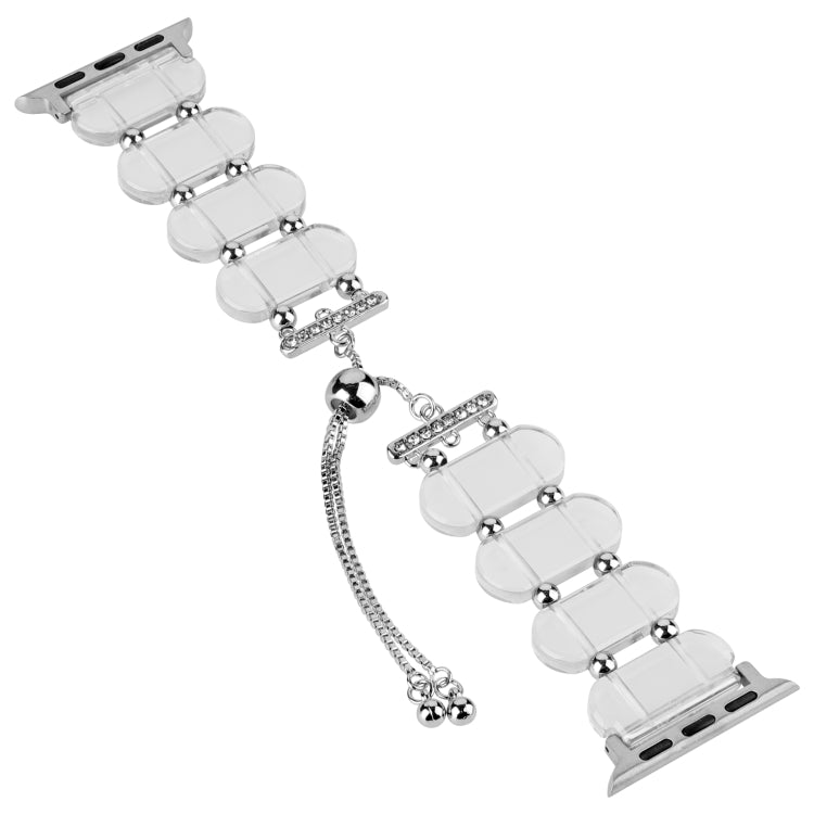 For Apple Watch Series 2 38mm Resin Retractable Chain Watch Band(Transparent) - Watch Bands by PMC Jewellery | Online Shopping South Africa | PMC Jewellery