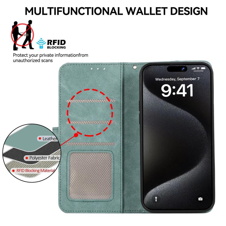 For iPhone 17 Air ABEEL Color Block Magnetic RFID Leather Phone Case(Cyan-Pink) - free shipping - PMc TechLife - Order now!