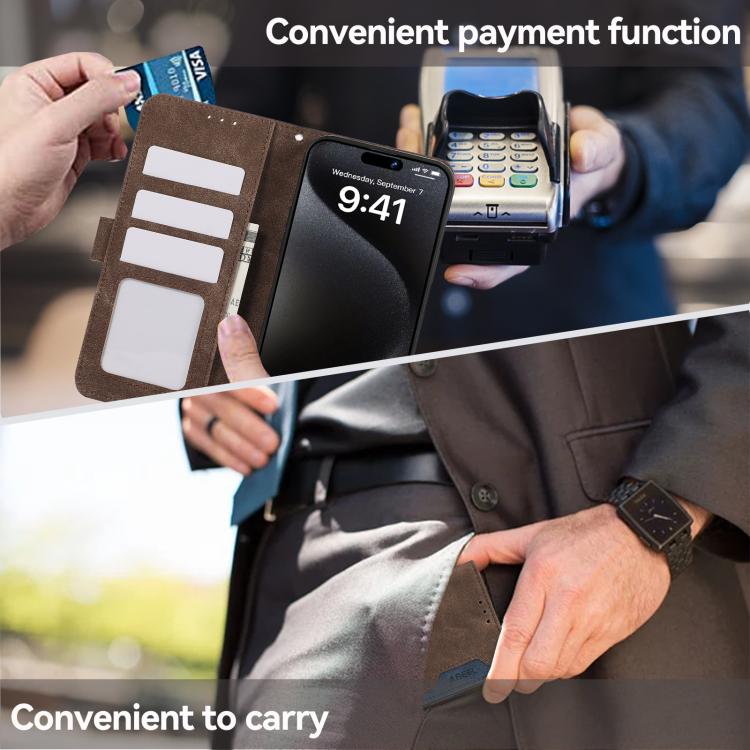 For iPhone 17 Air ABEEL Color Block Magnetic RFID Leather Phone Case(Brown-Blue) - free shipping - PMc TechLife - Order now!