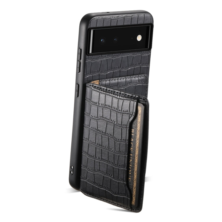 For Google Pixel 6 Crocodile Texture Card Bag Design Full Coverage Phone Case(Black) - free shipping - PMC TechLife - Order now!