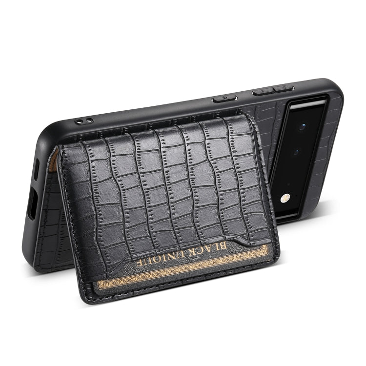 For Google Pixel 6 Crocodile Texture Card Bag Design Full Coverage Phone Case(Black) - free shipping - PMC TechLife - Order now!