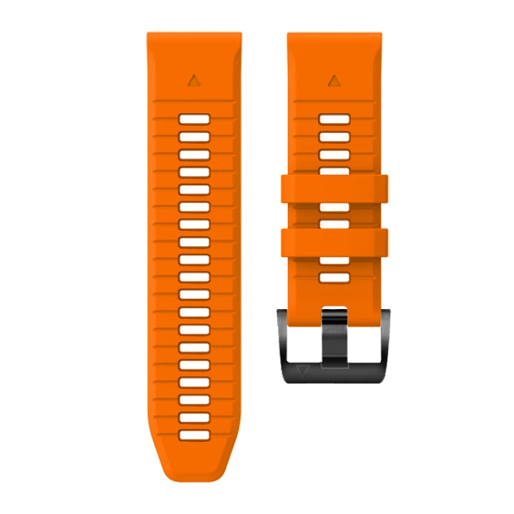 For Garmin Fenix 7 Pro 22mm Solid Color Steel Buckle Silicone Quick Release Watch Band(Orange) - Watch Bands by PMC Jewellery | Online Shopping South Africa | PMC Jewellery