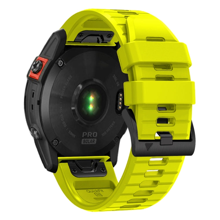 For Garmin Fenix 7 Pro 22mm Solid Color Steel Buckle Silicone Quick Release Watch Band(Lime Green) - Watch Bands by PMC TechLife | Online Shopping South Africa | PMC TechLife