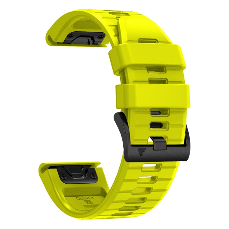 For Garmin Fenix 7 Pro 22mm Solid Color Steel Buckle Silicone Quick Release Watch Band(Lime Green) - Watch Bands by PMC Jewellery | Online Shopping South Africa | PMC Jewellery