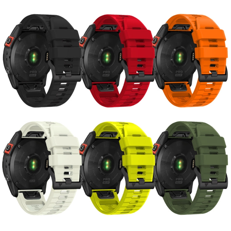 For Garmin Fenix 7 Pro 22mm Solid Color Steel Buckle Silicone Quick Release Watch Band(Red) - Watch Bands by PMC TechLife | Online Shopping South Africa | PMC TechLife
