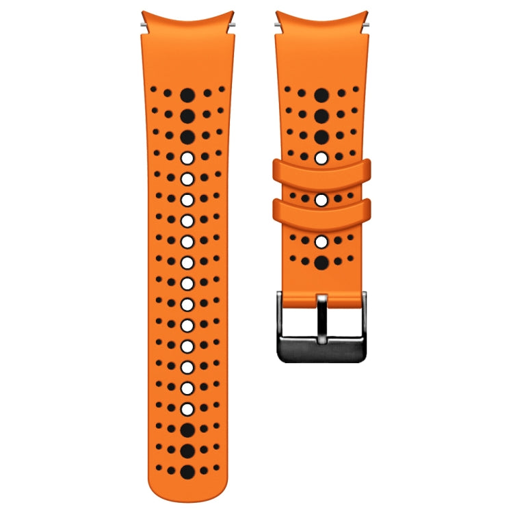 For Samsung Galaxy Watch 6 Two Color Silicone Watch Band(Orange Black) - Watch Bands by PMC TechLife | Online Shopping South Africa | PMC TechLife