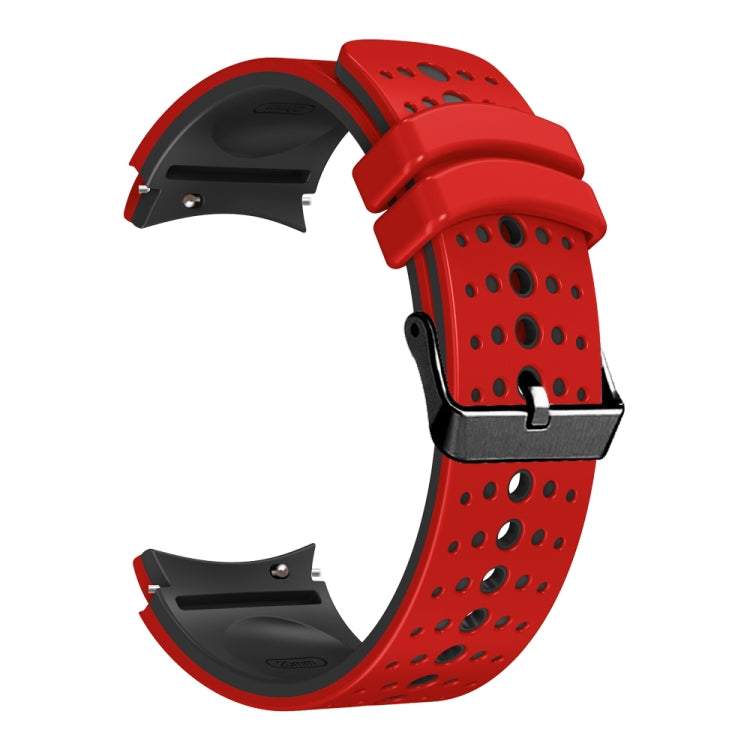 For Samsung Galaxy Watch 6 Two Color Silicone Watch Band(Red Black) - Watch Bands by PMC Jewellery | Online Shopping South Africa | PMC Jewellery