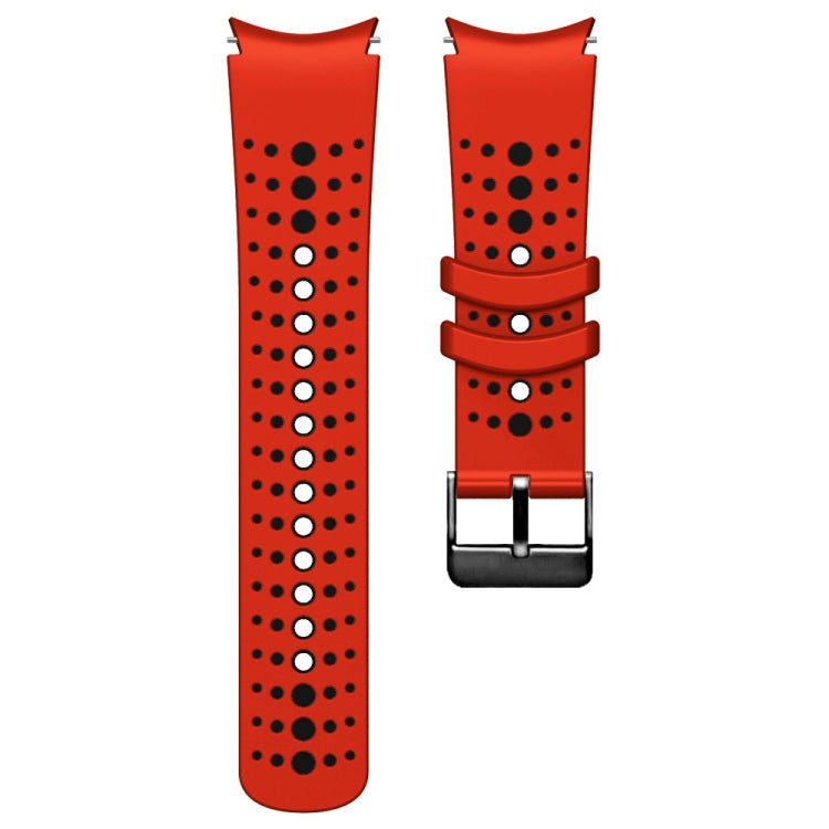 For Samsung Galaxy Watch 6 Two Color Silicone Watch Band(Red Black) - Watch Bands by PMC Jewellery | Online Shopping South Africa | PMC Jewellery