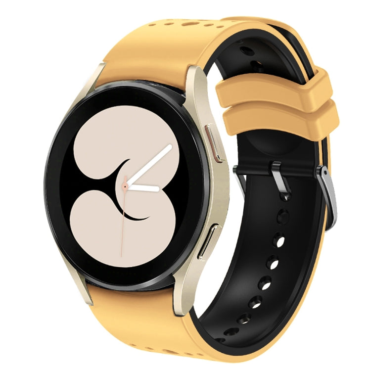 For Samsung Galaxy Watch 6 Two Color Silicone Watch Band(Yellow Black) - Watch Bands by PMC TechLife | Online Shopping South Africa | PMC TechLife