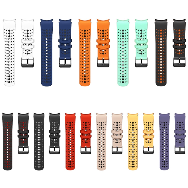 For Samsung Galaxy Watch 6 Two Color Silicone Watch Band(Black Orange) - Watch Bands by PMC TechLife | Online Shopping South Africa | PMC TechLife