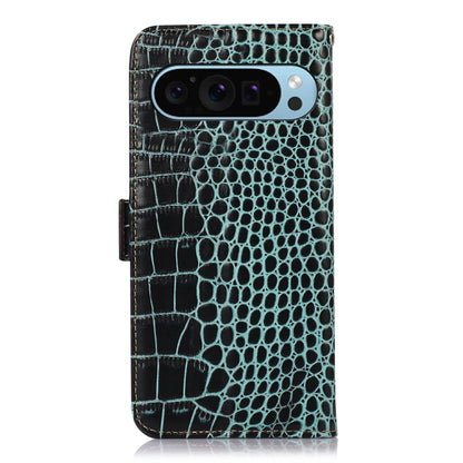 For Google Pixel 9 Crocodile Top Layer Cowhide Leather Phone Case(Green) - Google Cases by PMC Jewellery | Online Shopping South Africa | PMC Jewellery | Buy Now Pay Later Mobicred