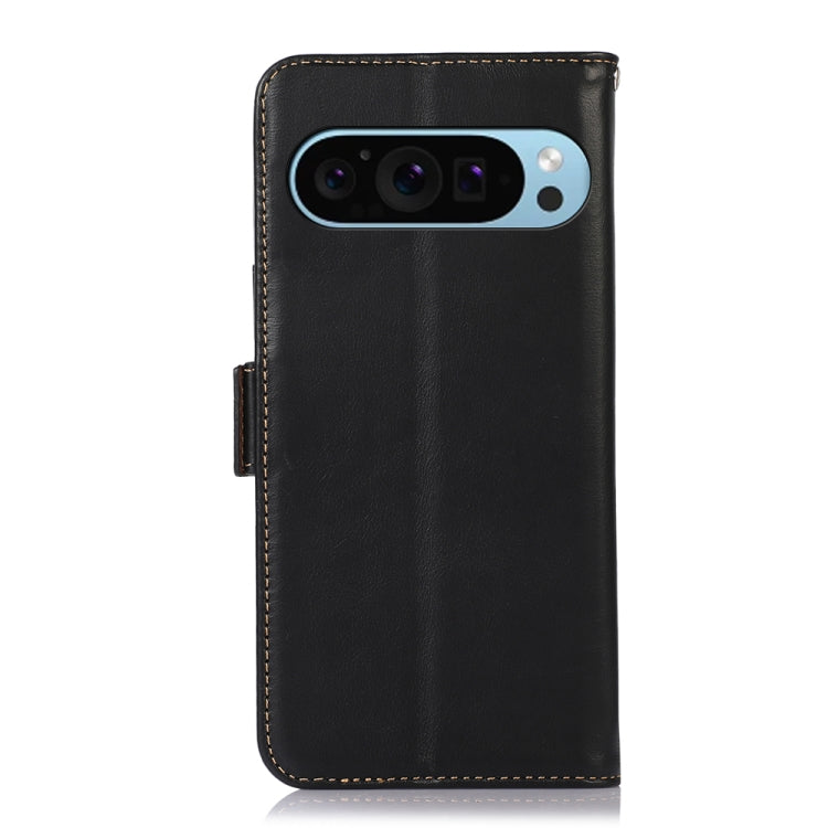 For Google Pixel 9 Crazy Horse Top Layer Cowhide Leather Phone Case(Black) - free shipping - PMC TechLife - Order now!