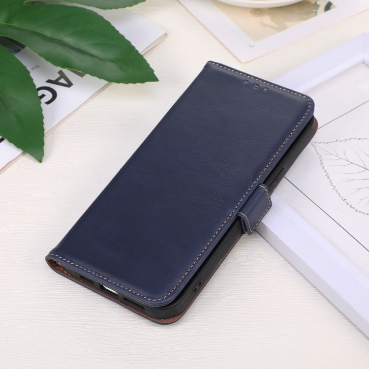 For Google Pixel 9 Crazy Horse Top Layer Cowhide Leather Phone Case(Blue) - Google Cases by PMC TechLife | Online Shopping South Africa | PMC TechLife | Buy Now Pay Later Mobicred