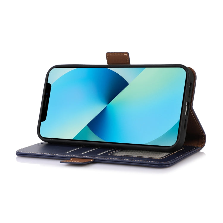 For Google Pixel 9 Crazy Horse Top Layer Cowhide Leather Phone Case(Blue) - Google Cases by PMC TechLife | Online Shopping South Africa | PMC TechLife | Buy Now Pay Later Mobicred