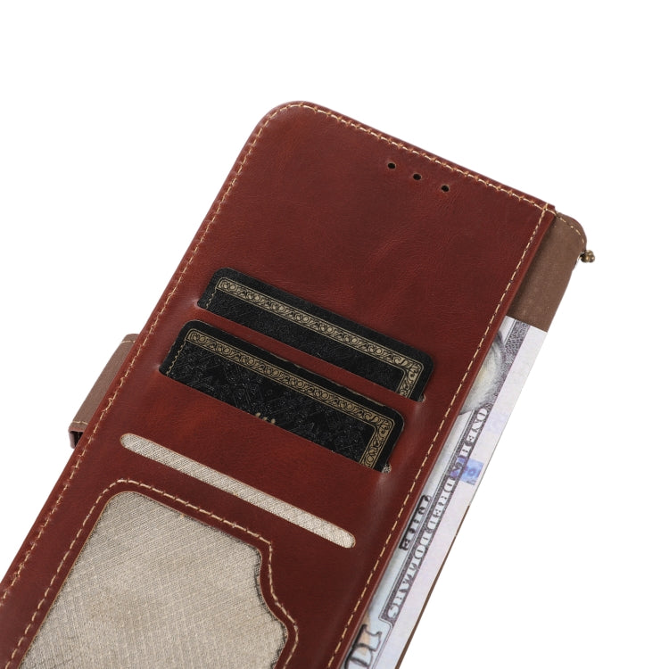 For Google Pixel 9 Crazy Horse Top Layer Cowhide Leather Phone Case(Brown) - Google Cases by PMC TechLife | Online Shopping South Africa | PMC TechLife | Buy Now Pay Later Mobicred