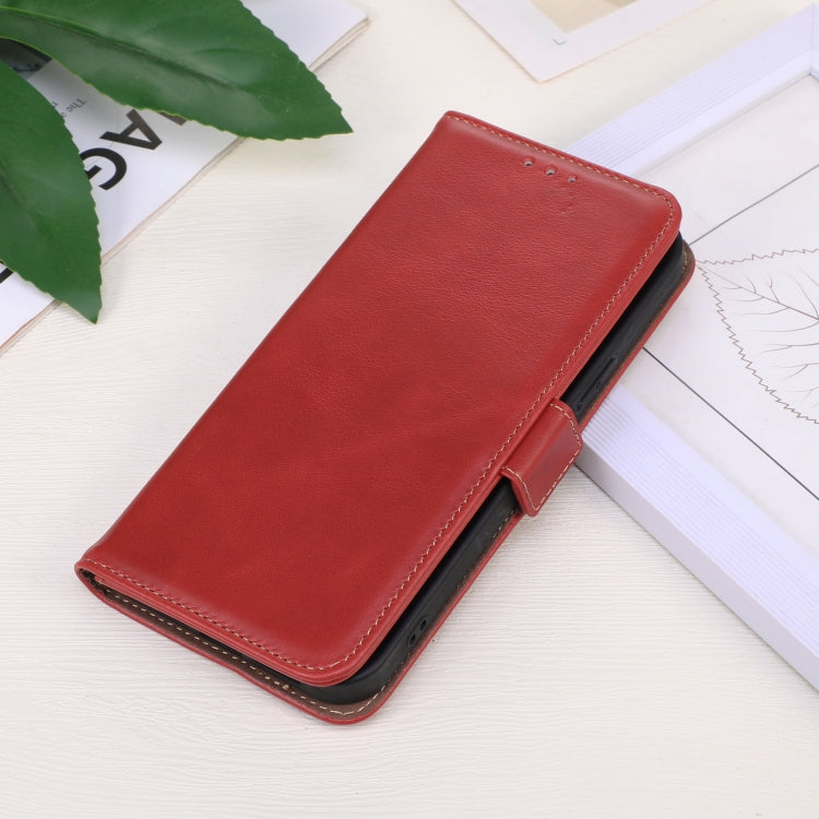For Google Pixel 9 Pro Crazy Horse Top Layer Cowhide Leather Phone Case(Red) - Google Cases by PMC TechLife | Online Shopping South Africa | PMC TechLife | Buy Now Pay Later Mobicred