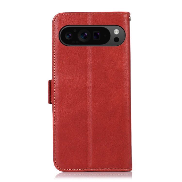 For Google Pixel 9 Pro Crazy Horse Top Layer Cowhide Leather Phone Case(Red) - Google Cases by PMC Jewellery | Online Shopping South Africa | PMC Jewellery | Buy Now Pay Later Mobicred