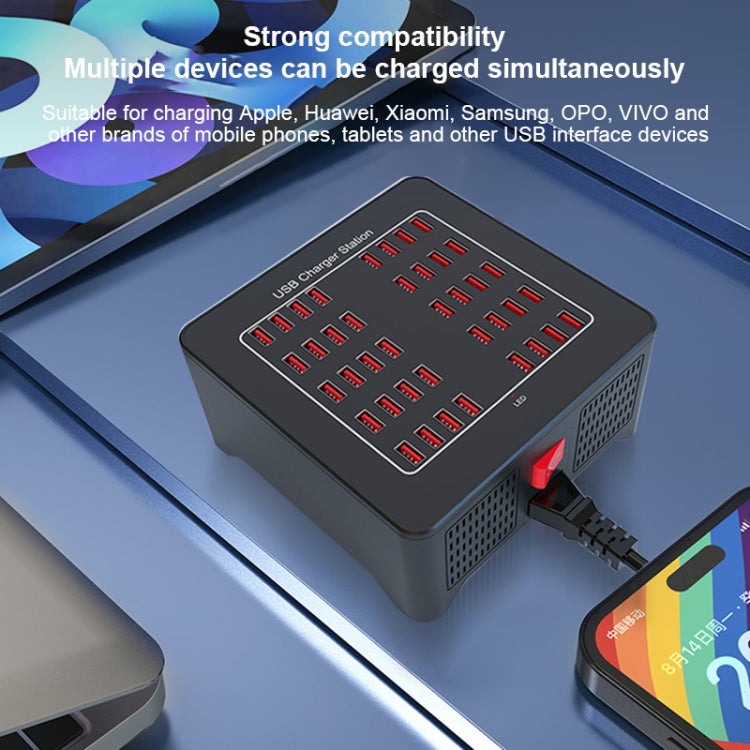 YFY-A76 200W 40 Ports USB Smart Charging Station(UK Plug) - Multifunction Charger by PMC Jewellery | Online Shopping South Africa | PMC Jewellery | Buy Now Pay Later Mobicred