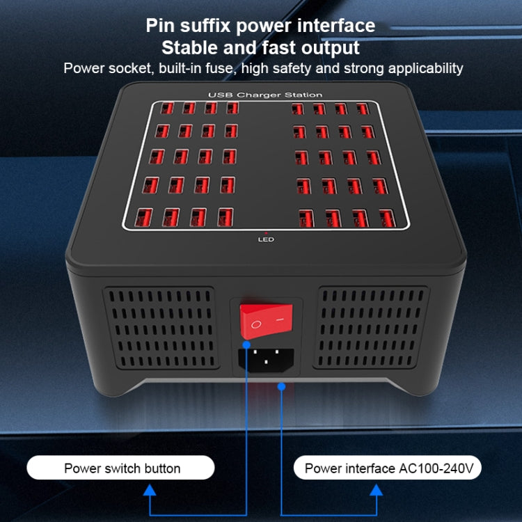 YFY-A76 200W 40 Ports USB Smart Charging Station(US Plug) - Multifunction Charger by PMC Jewellery | Online Shopping South Africa | PMC Jewellery | Buy Now Pay Later Mobicred