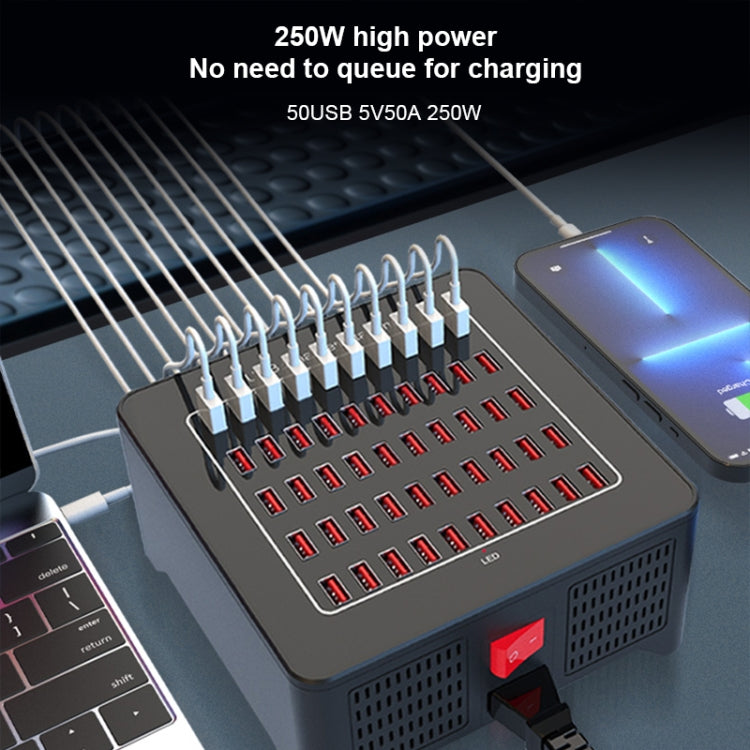 YFY-A77 250W 50 Ports USB Smart Charging Station(US Plug) - Multifunction Charger by PMC Jewellery | Online Shopping South Africa | PMC Jewellery | Buy Now Pay Later Mobicred