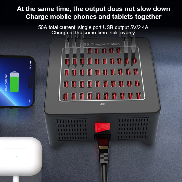 YFY-A77 250W 50 Ports USB Smart Charging Station(UK Plug) - Multifunction Charger by PMC Jewellery | Online Shopping South Africa | PMC Jewellery | Buy Now Pay Later Mobicred