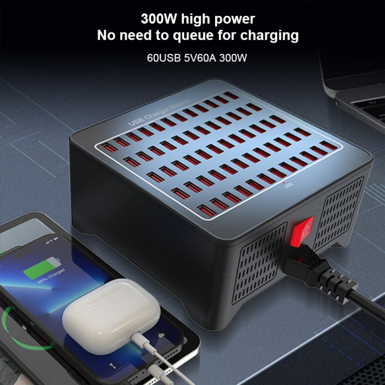YFY-A78 300W 60 Ports USB Smart Charging Station(UK Plug) - Multifunction Charger by PMC Jewellery | Online Shopping South Africa | PMC Jewellery | Buy Now Pay Later Mobicred