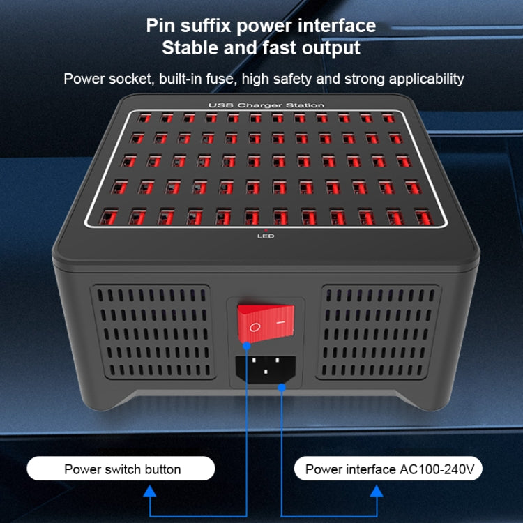 YFY-A78 300W 60 Ports USB Smart Charging Station(EU Plug) - Multifunction Charger by PMC Jewellery | Online Shopping South Africa | PMC Jewellery | Buy Now Pay Later Mobicred