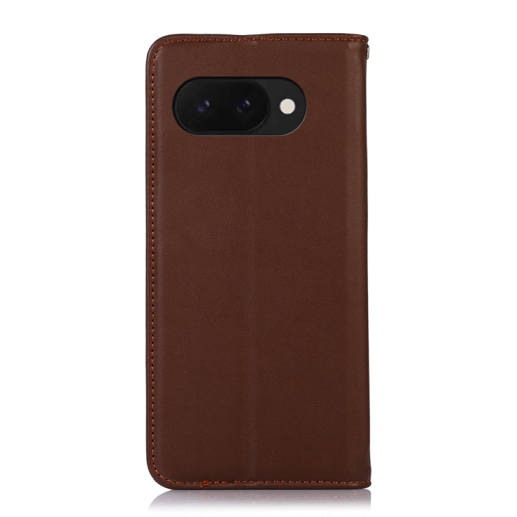 For Google Pixel 9a KHAZNEH Nappa Top Layer Cowhide Leather Phone Case(Brown) - Google Cases by PMC TechLife | Online Shopping South Africa | PMC TechLife | Buy Now Pay Later Mobicred