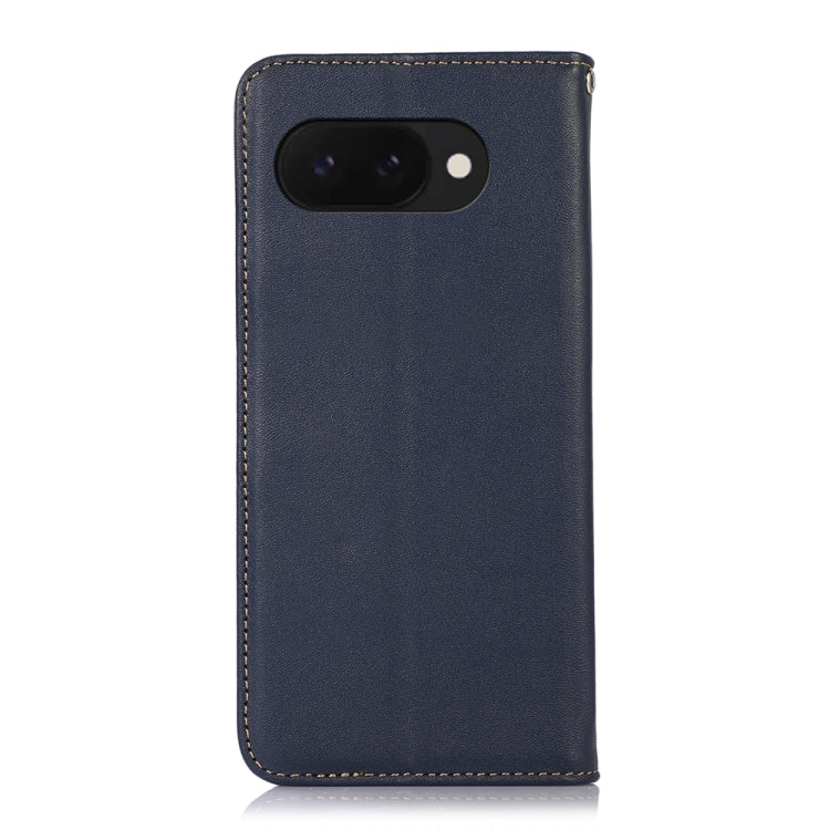 For Google Pixel 9a KHAZNEH Nappa Top Layer Cowhide Leather Phone Case(Blue) - Google Cases by PMC TechLife | Online Shopping South Africa | PMC TechLife | Buy Now Pay Later Mobicred