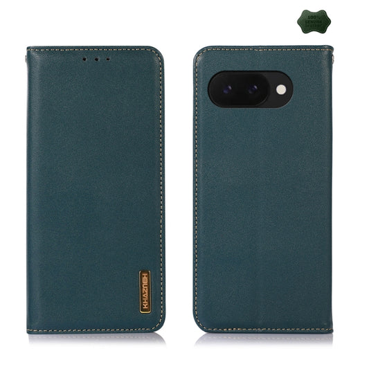 For Google Pixel 9a KHAZNEH Nappa Top Layer Cowhide Leather Phone Case(Green) - Google Cases by PMC Jewellery | Online Shopping South Africa | PMC Jewellery | Buy Now Pay Later Mobicred