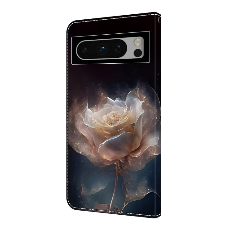 For Google Pixel 9 Pro Crystal Painted Leather Phone case(Peony) - Google Cases by PMC TechLife | Online Shopping South Africa | PMC TechLife | Buy Now Pay Later Mobicred