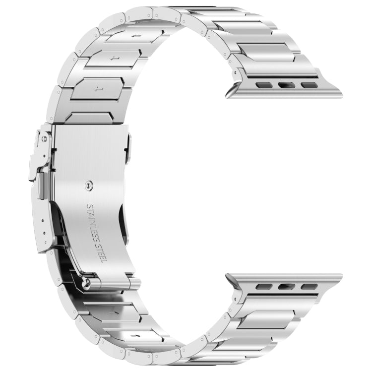 For Apple Watch Series 9 45mm I-Shaped Titanium Metal Watch Band(Mirror Silver) - Watch Bands by PMC TechLife | Online Shopping South Africa | PMC TechLife