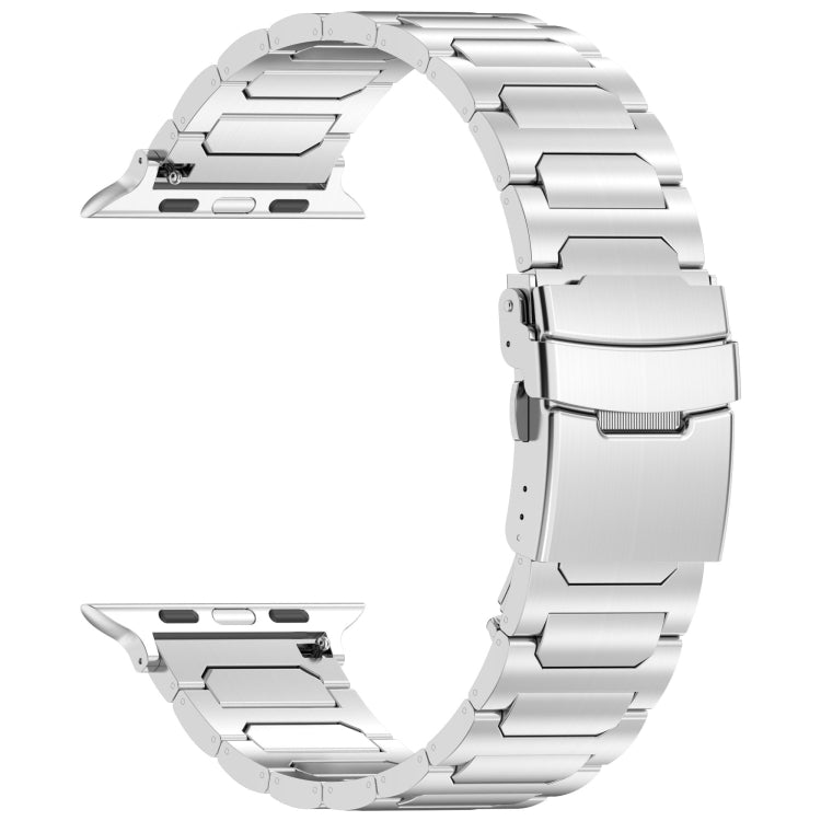 For Apple Watch Series 9 45mm I-Shaped Titanium Metal Watch Band(Silver) - Watch Bands by PMC TechLife | Online Shopping South Africa | PMC TechLife