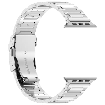 For Apple Watch Series 8 45mm I-Shaped Titanium Metal Watch Band(Silver) - Watch Bands by PMC Jewellery | Online Shopping South Africa | PMC Jewellery