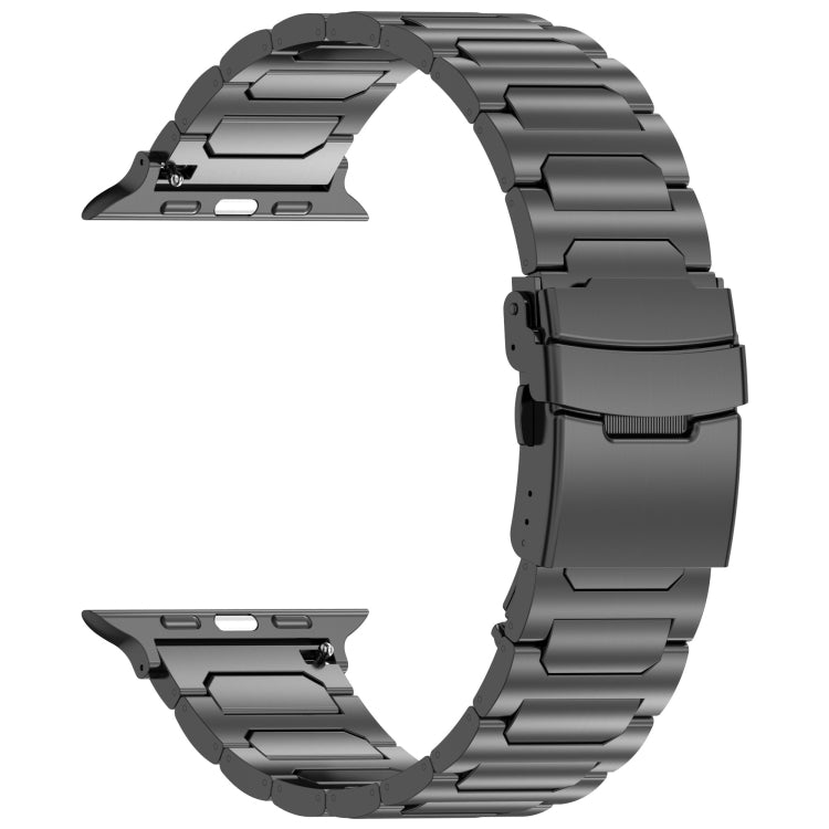 For Apple Watch SE 40mm I-Shaped Titanium Metal Watch Band(Black) - Watch Bands by PMC TechLife | Online Shopping South Africa | PMC TechLife