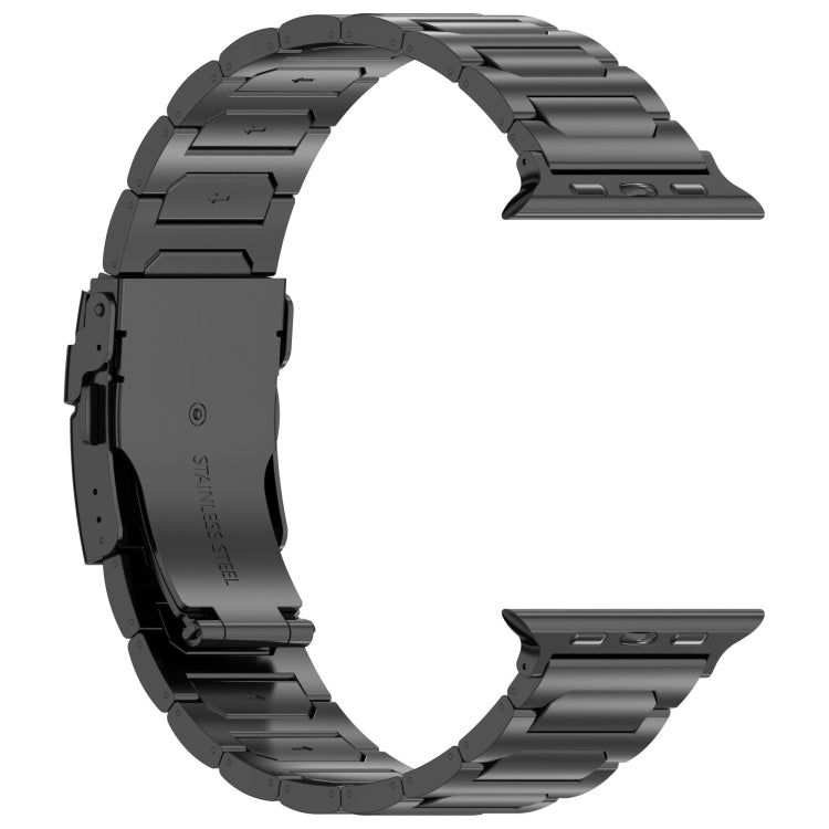 For Apple Watch SE 40mm I-Shaped Titanium Metal Watch Band(Black) - Watch Bands by PMC TechLife | Online Shopping South Africa | PMC TechLife