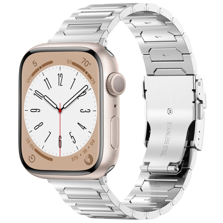 For Apple Watch Series 5 44mm I-Shaped Titanium Metal Watch Band(Mirror Silver) - Watch Bands by PMC TechLife | Online Shopping South Africa | PMC TechLife