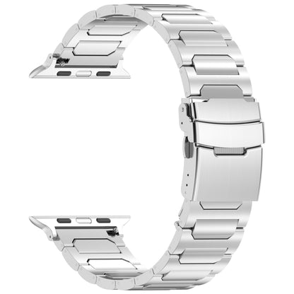 For Apple Watch Series 5 40mm I-Shaped Titanium Metal Watch Band(Mirror Silver) - Watch Bands by PMC Jewellery | Online Shopping South Africa | PMC Jewellery