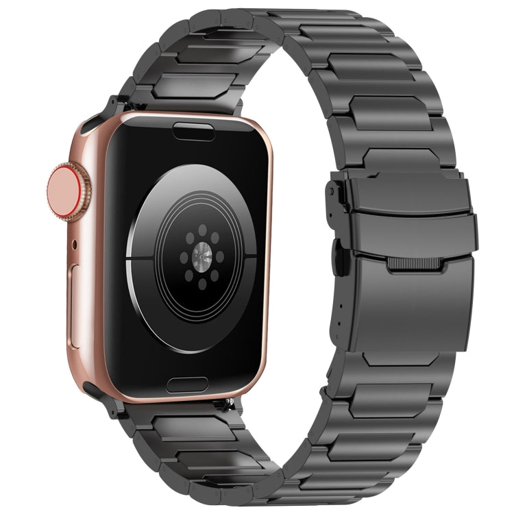 For Apple Watch Series 2 42mm I-Shaped Titanium Metal Watch Band(Black) - Watch Bands by PMC TechLife | Online Shopping South Africa | PMC TechLife