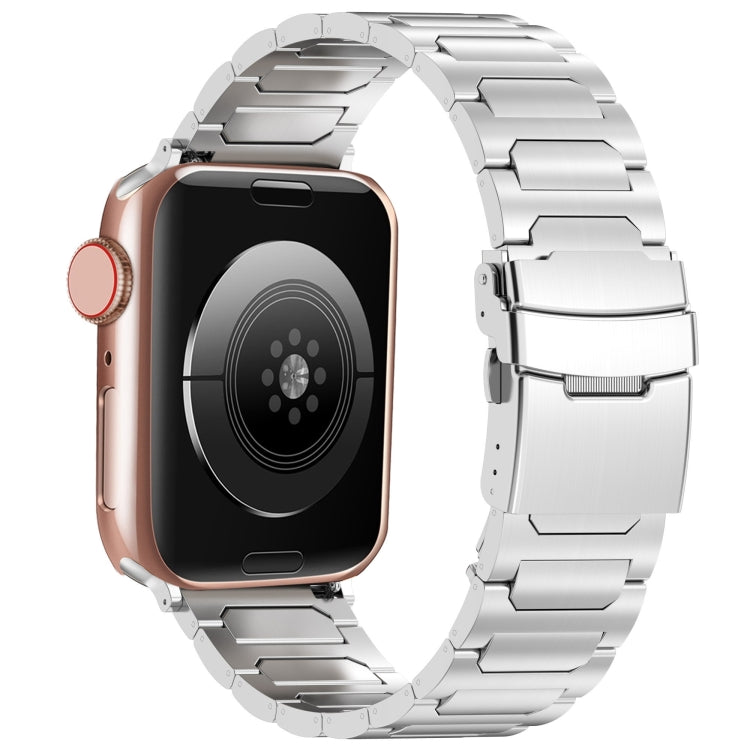 For Apple Watch 42mm I-Shaped Titanium Metal Watch Band(Silver) - Watch Bands by PMC TechLife | Online Shopping South Africa | PMC TechLife