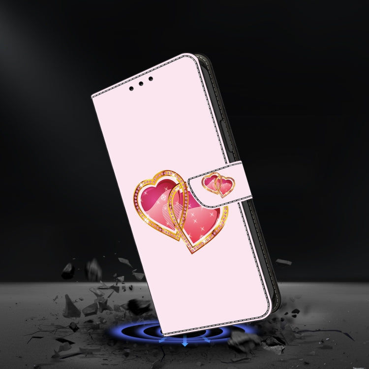 For Honor 90 Lite Crystal Painted Leather Phone case(Love Peach) - Honor Cases by PMC TechLife | Online Shopping South Africa | PMC TechLife | Buy Now Pay Later Mobicred