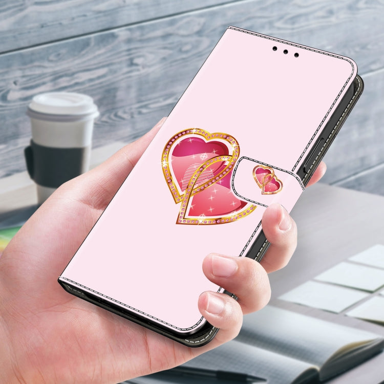 For Honor 90 Lite Crystal Painted Leather Phone case(Love Peach) - Honor Cases by PMC TechLife | Online Shopping South Africa | PMC TechLife | Buy Now Pay Later Mobicred