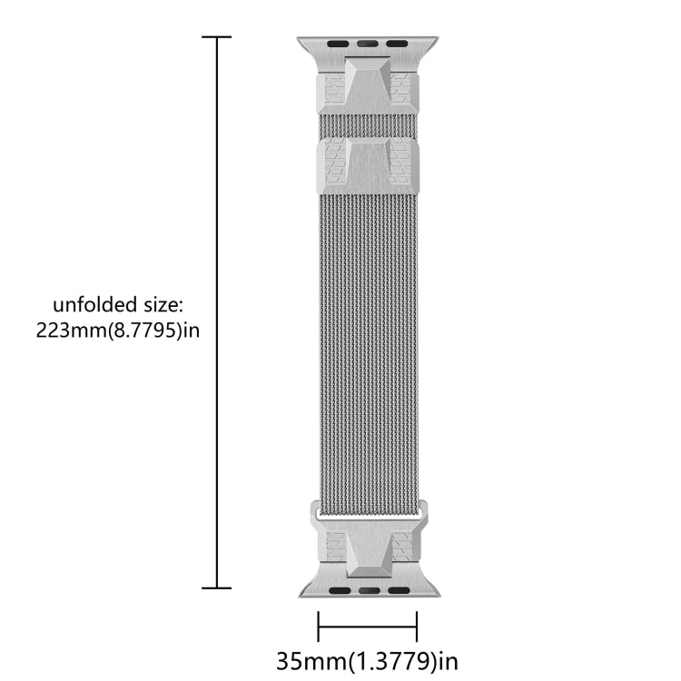 For Apple Watch 42mm Mecha Style Milanese Metal Watch Band(Titanium Silver) - free shipping - PMC TechLife - Order now!