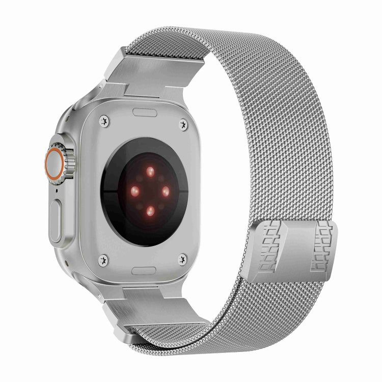 For Apple Watch 42mm Mecha Style Milanese Metal Watch Band(Titanium Silver) - free shipping - PMC TechLife - Order now!