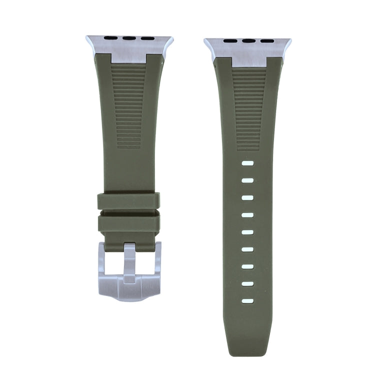 For Apple Watch SE 44mm Loners Liquid Silicone Watch Band(Titanium Green) - Watch Bands by PMC TechLife | Online Shopping South Africa | PMC TechLife