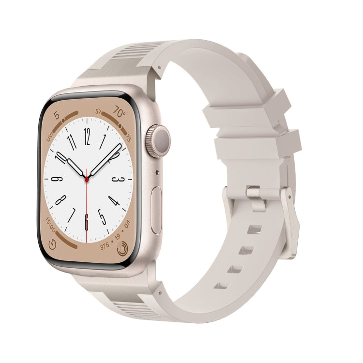 For Apple Watch Series 6 44mm Loners Liquid Silicone Watch Band(Titanium Starlight) - Watch Bands by PMC TechLife | Online Shopping South Africa | PMC TechLife