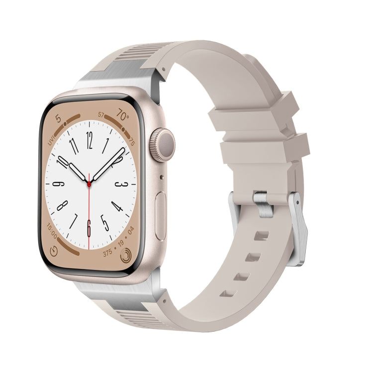 For Apple Watch Series 4 44mm Loners Liquid Silicone Watch Band(Silver Starlight) - Watch Bands by PMC TechLife | Online Shopping South Africa | PMC TechLife | Buy Now Pay Later Mobicred