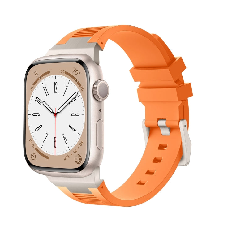 For Apple Watch 42mm Loners Liquid Silicone Watch Band(Titanium Orange) - Watch Bands by PMC TechLife | Online Shopping South Africa | PMC TechLife