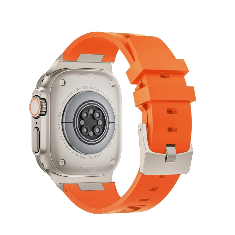 For Apple Watch 42mm Loners Liquid Silicone Watch Band(Titanium Orange) - Watch Bands by PMC TechLife | Online Shopping South Africa | PMC TechLife